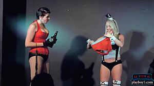 Bold femdom comedy show improvises 50 shades of fetish reality with blonde dominatrix.