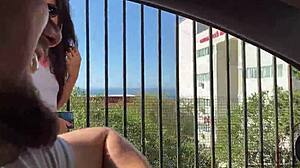 Four Lone Rangers Feed Beach Girl Their Hard Dicks!