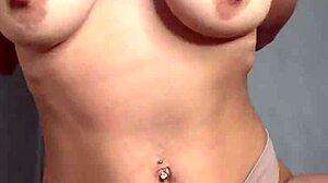 Hot Student Caresses Her Natural Big Tits