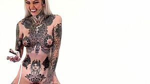 amber luke boldly rides dildo for first time