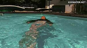 Lana swims nude in the pool, showing juicy tits and ass underwater 😍🌊