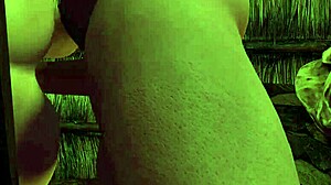 Slim blonde rides sideways in skyrim parody 😏