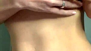 Hot Student Caresses Her Natural Big Tits