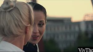 lick my ass and pussy, busty mature lesbian says