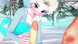 Elsa sucking and having sex in frozen fantasy