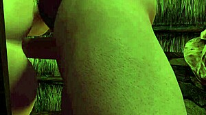 Slim blonde rides sideways in skyrim parody 😏