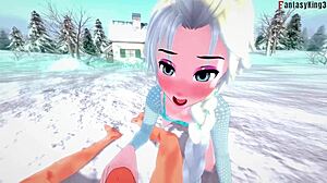 Elsa sucking and having sex in frozen fantasy