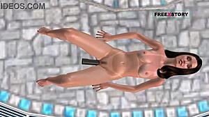 hey cutie, ever seen a 3d cartoon girl masturbating with a bottle by the pool?