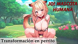 JERK OFF INSTRUCTIONS in Spanish for SEXUAL SLAVES transforming into PUPPIES outdoors with assfucking and crossdressing humiliation