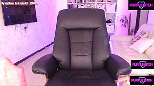 Cutest kitty-slut enjoys huge dildo in costumes.