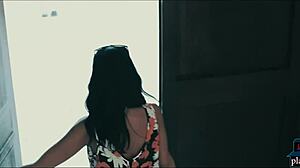 Voyeur brunette watches couple fuck 😍