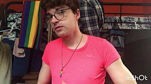 Wow, gay twink Niko Springs strip teases and shows big cock!