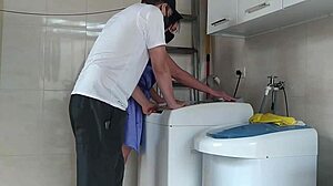 Wife Teases Technician Fixing Washing Machine, Opens Robe