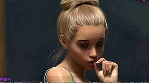 Mark plays games in the pool with his stepsister and friends.