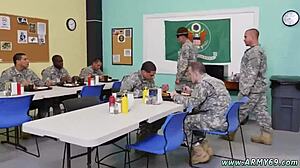 Drill sergeant relieves boy with intense gay sex