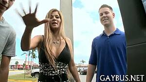 Gay men providing oral services in video