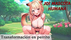 JERK OFF INSTRUCTIONS in Spanish for SEXUAL SLAVES transforming into PUPPIES outdoors with assfucking and crossdressing humiliation