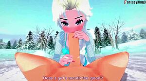 Elsa sucking and having sex in frozen fantasy