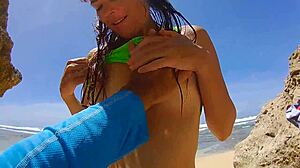 Passionate sex on paradise beach