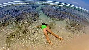 Passionate sex on paradise beach