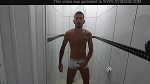 Gabriel Victor in outdoor gay scene.