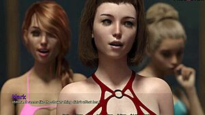 Mark plays games in the pool with his stepsister and friends.