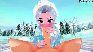 Elsa sucking and having sex in frozen fantasy