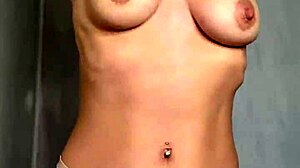 Hot Student Caresses Her Natural Big Tits