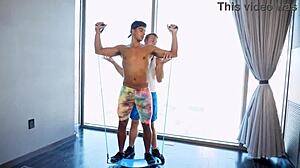 workout buddies fuck asses and suck cocks