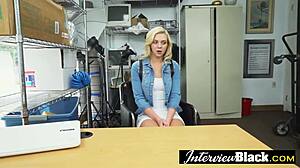 Petite Blonde Teen Loves Sucking Huge Black Cocks In Uniform