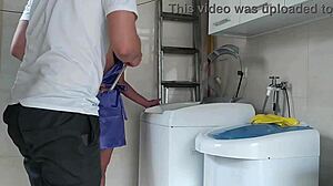 Wife Teases Technician Fixing Washing Machine, Opens Robe
