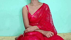 red saree indian pussy licking action! 🔥