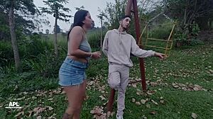 hermosa hermanastra gives pleasure bent over