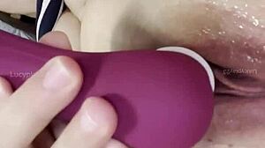 Amateur Masturbates Her Big Juicy Pussy While Riding And Clit Stimulation