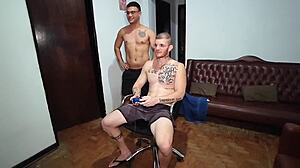 my friend sucked my monster cock while i played video games 😏