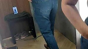 In The Store's Dressing Room, Fucking With Jewelry Plugged In