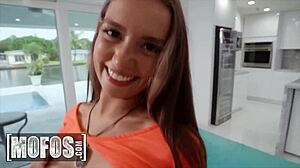 Jmac pounds Bailey Base's wet pussy then empties load on her face