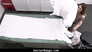 young brunette teen experiences pain during orgasms with doctor