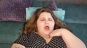 Pretty bbw with long hair gets fucked in tight pussy, 'cum in my mouth.'