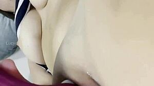 Amateur Masturbates Her Big Juicy Pussy While Riding And Clit Stimulation