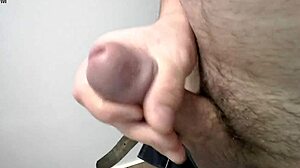 Masturbate cock to cumshot with detailed hand movements and intense release