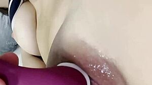 Amateur Masturbates Her Big Juicy Pussy While Riding And Clit Stimulation