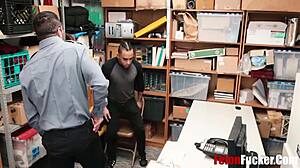 In the office, a gay teen felon gets caught and fucked by the cop