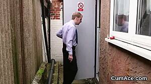 i saw this nasty hottie get a cum load on her face and she gulped it all down, wow