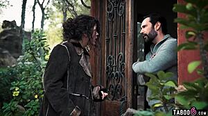 Street girl victoria voxxx finds a used condom in the trash of a husband