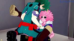Mina ashido momo yaoyorozu izuku midoriya intense sex my hero academia hentai