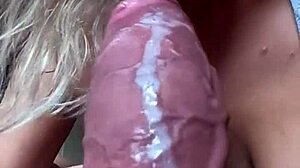 Sloppy blowjob and footjob in shower