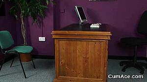 nasty centerfold gets jizz on face and gulps sperm