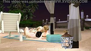 Watch Taylor and Joe in this 3D hentai beach walk with sensual group action