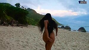 first blowjob of the year, pussy out on beach calling stranger